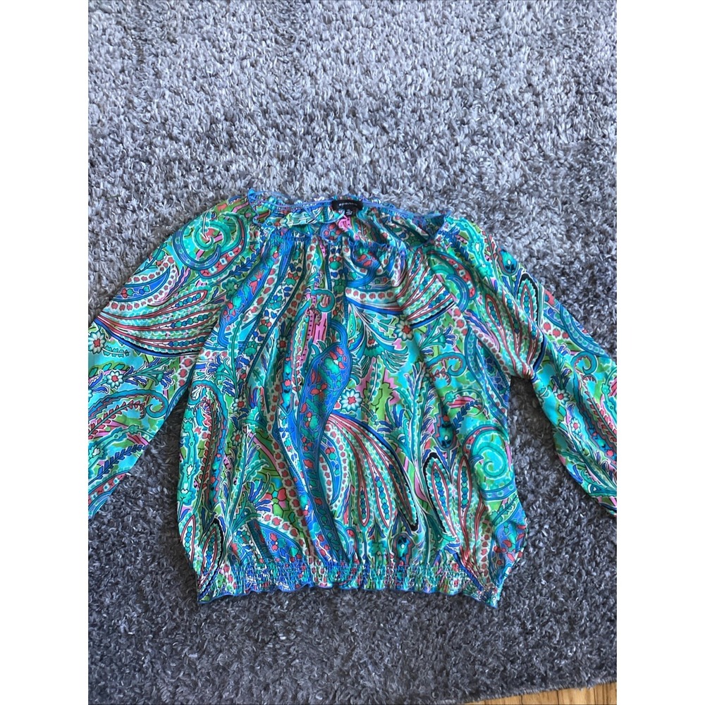 Spense Top Shirt Shear Floral Womans XL Blouse - Picture 1 of 9